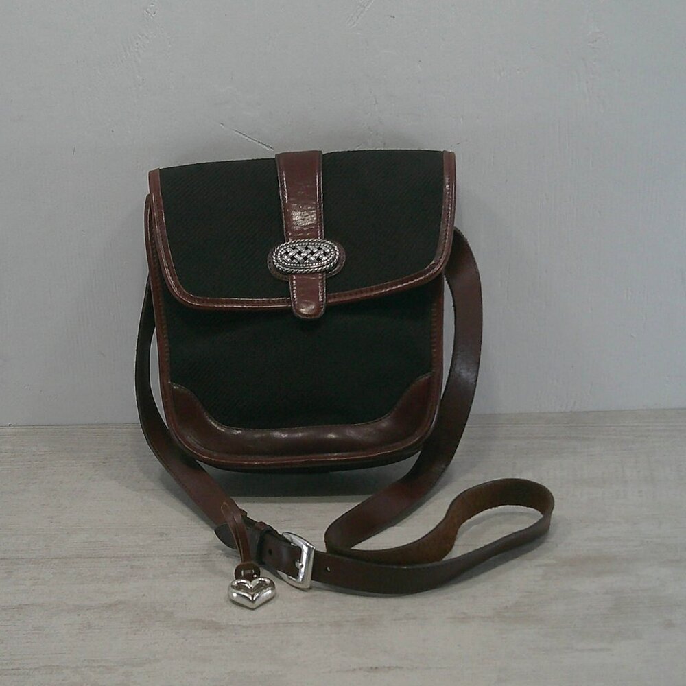 VTG Brighton Vintage Leather Western Equestrian Style crossbody Saddle Bag Y2K